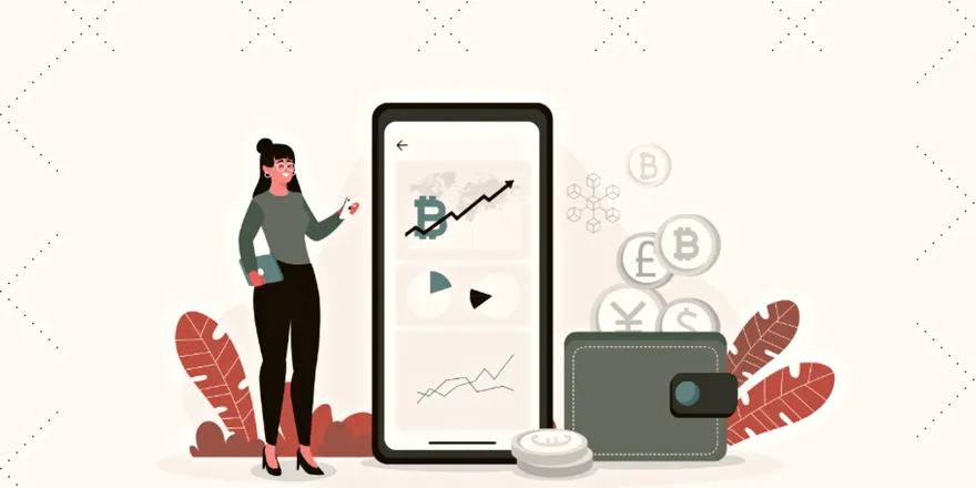 Abstract illustration of digital currency and deception